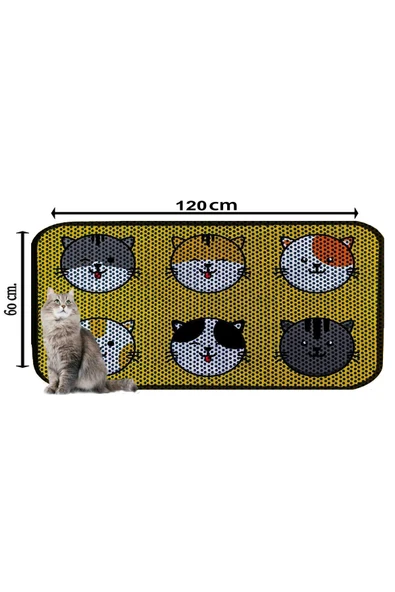 PeraMila BÜYÜK BOY ELEKLİ TUVALET ÖNÜ DESENLİ KEDİ KUMU PASPASI 60 x 120 cm - Resim 2