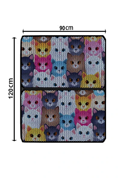 A 1968 AKTUNÇ TEKSTİL 3 XL PREMİUM DESENLİ KEDİ KUMU PASPASI 90 cm x 120 cm - Resim 2