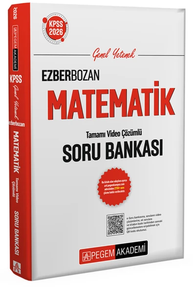 Pegem Akademi Yayıncılık 2026 KPSS Genel Yetenek Genel Kültür Ezberbozan Matematik Tamamı Video Çözümlü Soru Bankası ürün görseli