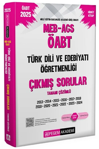 Pegem Akademi Yayıncılık Pegem 2025 ÖABT MEB-AGS Türk Dili ve Edebiyatı Öğretmenliği Çıkmış Sorular Çözümlü Pegem Akademi Yay ürün görseli