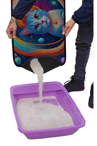 PeraMila BÜYÜK BOY ELEKLİ TUVALET ÖNÜ DESENLİ KEDİ KUMU PASPASI 60 x 120 cm - Resim 3