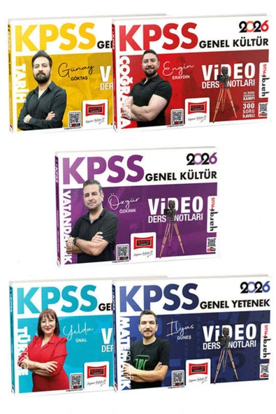 Yargı Yayınları Yargı Yayınları 2026 KPSS GK-GY Tüm Dersler Video Ders Notları Seti (5 Kitap) ürün görseli