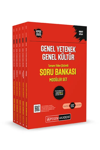 Pegem Akademi Yayıncılık 2025 Kpss Genel Yetenek Genel Kültür Tamamı Çözümlü Soru Bankası Seti - (5 KİTAP) - Resim 2