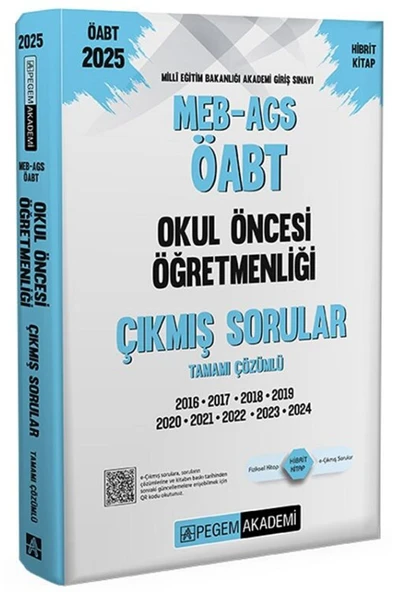 Pegem Akademi Yayıncılık Pegem 2025 ÖABT MEB-AGS Okul Öncesi Öğretmenliği Çıkmış Sorular Çözümlü Pegem Akademi Yayınları ürün görseli