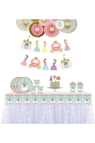 Big Party Prenses Şatolu Flamalı Set 16 Kişilik ürün görseli