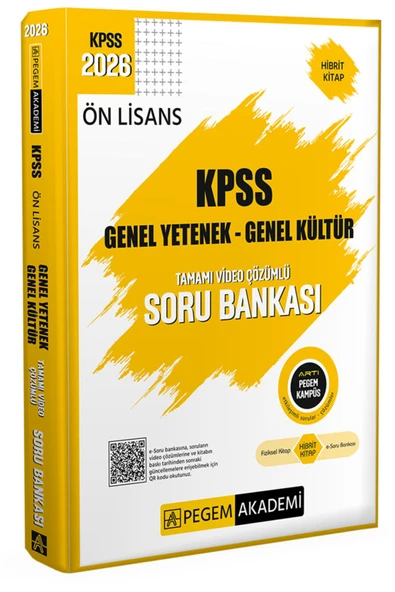 Pegem Akademi Yayıncılık 2026 KPSS Ön Lisans Soru Bankası Genel Yetenek Genel Kültür Tamamı Video Çözümlü ürün görseli