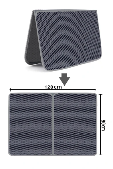 A 1968 AKTUNÇ TEKSTİL 3 XL PREMİUM GRİ KEDİ KUMU PASPASI 90 cm x 120 cm - Resim 3