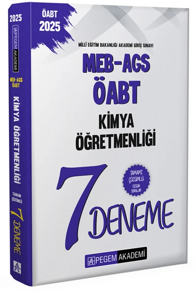 Pegem Akademi Yayıncılık 2025 MEB-AGS-ÖABT Kimya Öğretmenliği Tamamı Çözümlü 7 Deneme ürün görseli