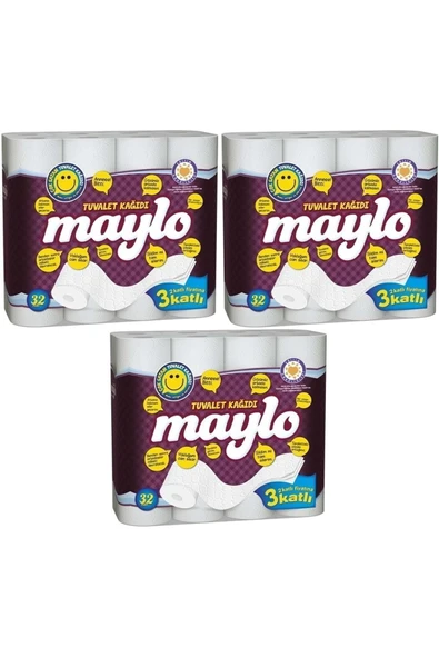 Maylo Süper 3 Katlı Tuvalet Kağıdı 32li x3 Adet ürün görseli
