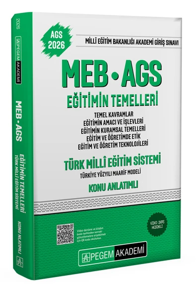 Pegem Akademi Yayıncılık 2026 MEB AGS Konu Anlatımlı Eğitimin Temelleri Türk Milli Eğitim Sistemi Temel Kavramlar Eğitimin Am ürün görseli