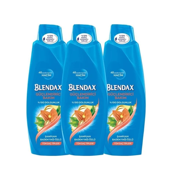 Blendax Güçlendirici Bakım Badem Yağı Özlü Şampuan 500 ml x 3 Ade ürün görseli