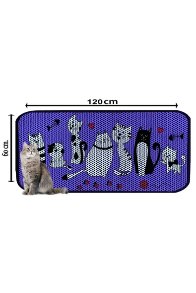 PeraMila BÜYÜK BOY ELEKLİ TUVALET ÖNÜ DESENLİ KEDİ KUMU PASPASI 60 x 120 cm - Resim 2