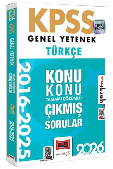 Yargı Yayınları 2026 KPSS Genel Yetenek Türkçe 2016-2026 Konu Konu Tamamı Çözümlü Çıkmış Sorular ürün görseli