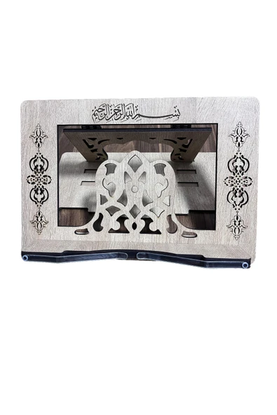 PeraMila Üç Kademeli Ahşap Rahle Kuran-ı Kerim & Kitap Okuma Standı Tablet Laptop Tutucu Nota Standı ürün görseli