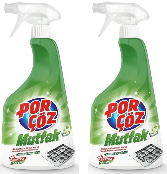 Porçöz Mutfak Temizleyici Sprey Çamaşır Suyu Katkılı 2 x 750 ML ürün görseli