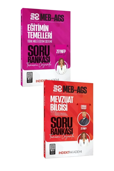 İndeks Akademi 2026 MEB-AGS Eğitimin Temelleri ve Türk Milli Eğitim Sistemi+Mevzuat Bilgisi Soru Bankası-2 KİTAP ürün görseli