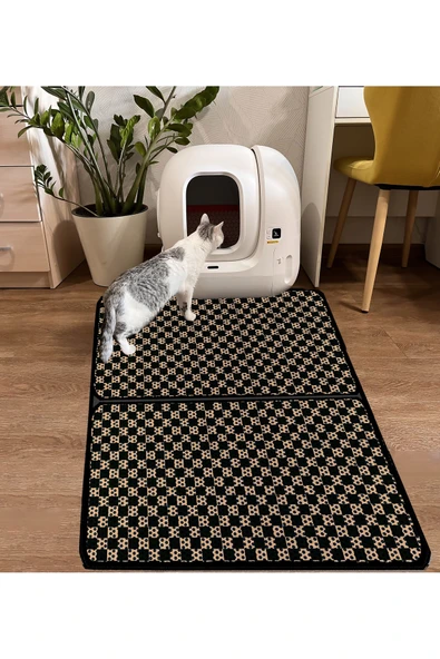 A 1968 AKTUNÇ TEKSTİL 3 XL PREMİUM DESENLİ KEDİ KUMU PASPASI 90 cm x 120 cm ürün görseli