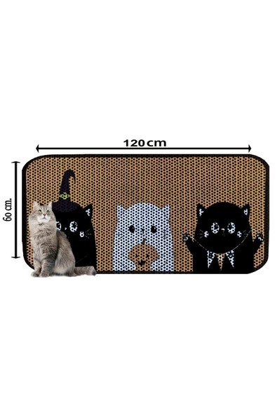 PeraMila BÜYÜK BOY ELEKLİ TUVALET ÖNÜ DESENLİ KEDİ KUMU PASPASI 60 x 120 cm - Resim 2