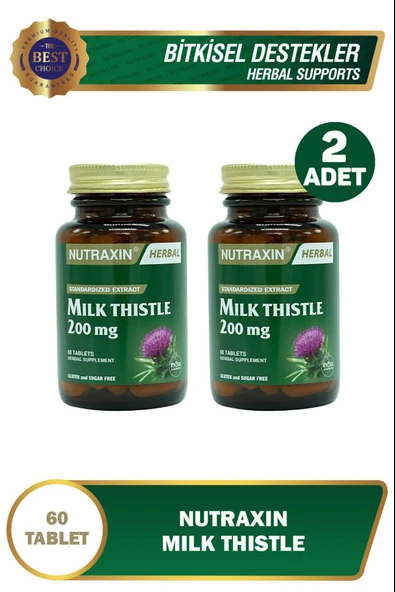 Nutraxin Milk Thistle 200 Mg 60 Tablet 2 Adet ürün görseli