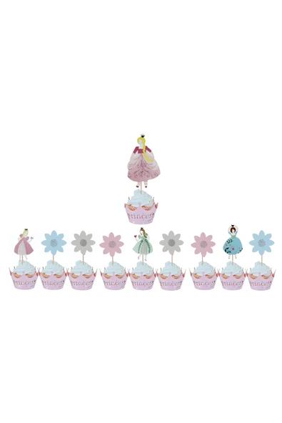 Big Party Meri Meri Prenses Simli Baskılı Parti Kürdanı 10'lu - Resim 3