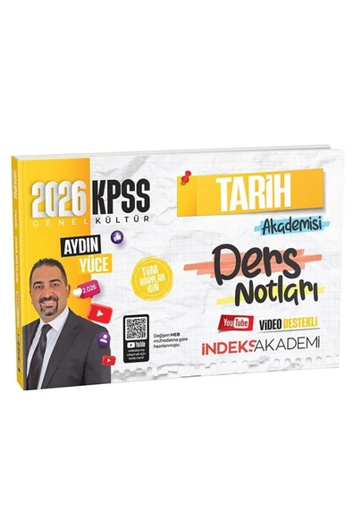 İndeks Akademi İndeks Akademi 2026 KPSS Tarih Akademisi Video Ders Notları - Aydın Yüce İndeks Akademi Yayıncılık ürün görseli