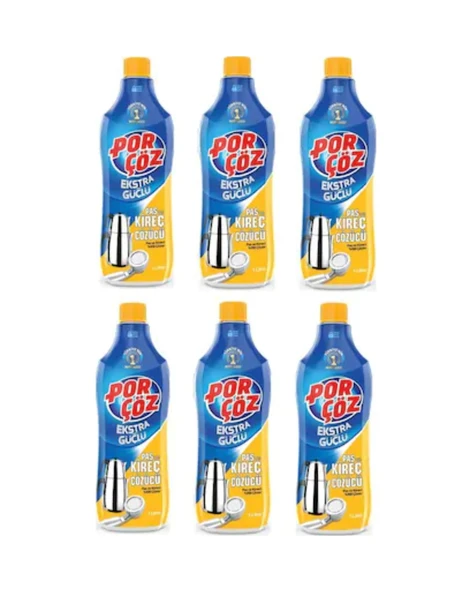 Porçöz Ekstra Güçlü Pas Ve Kireç Çözücü 6 x 1 L ürün görseli 1