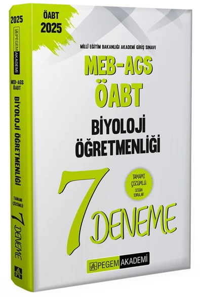 Pegem Akademi Yayıncılık 2025 MEB-AGS-ÖABT Biyoloji Öğretmenliği Tamamı Çözümlü 7 Deneme ürün görseli