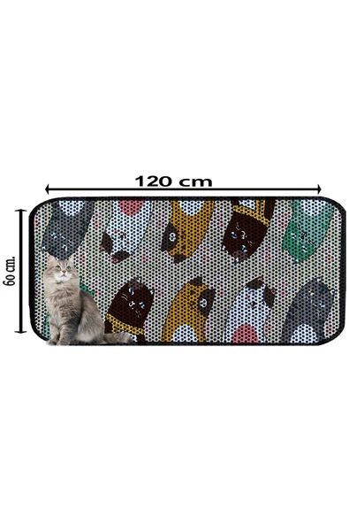 PeraMila BÜYÜK BOY ELEKLİ TUVALET ÖNÜ DESENLİ KEDİ KUMU PASPASI 60 x 120 cm - Resim 2