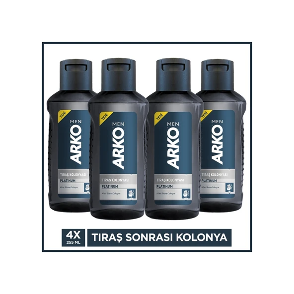 Arko Men Platinum Tıraş Sonrası Kolonya 4 x 255 ML ürün görseli 1