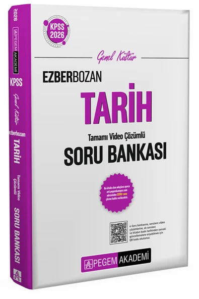 Pegem Akademi Yayıncılık 2026 KPSS Genel Yetenek Genel Kültür Ezberbozan Tarih Tamamı Video Çözümlü Soru Bankası ürün görseli