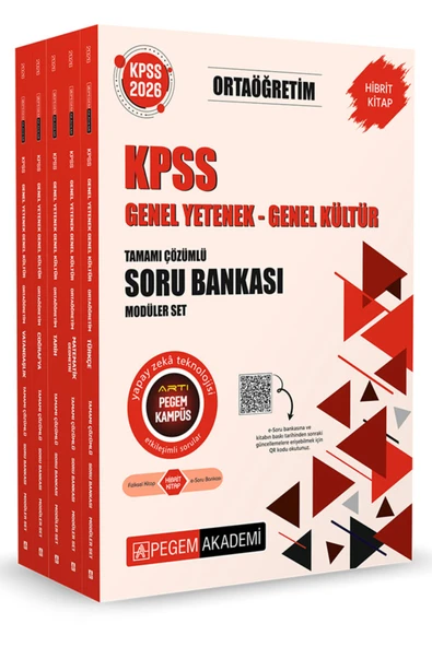 Pegem Akademi Yayıncılık 2026 KPSS Ortaöğretim Soru Bankası Modüler Set Genel Yetenek Genel Kültür Tamamı Çözümlü (5 Kitap) ürün görseli