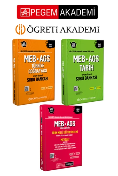 Pegem Akademi Yayıncılık PEGEM AKADEMİ 2025 MEB-AGS Türkiye Coğrafyası Tamamı Çözümlü Soru Bankası + 2025 MEB-AGS Tarih Tamam ürün görseli