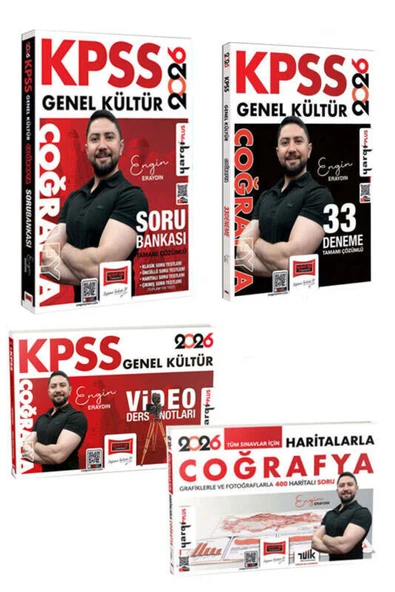 Yargı Yayınları 2026 KPSS Genel Kültür Coğrafya Soru - Deneme - Video Ders - Harita Seti (Engin Eraydın) ürün görseli