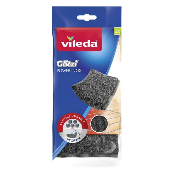 Vileda Tel Bulaşık Glitzi Power Inox Çelik 2'li ürün görseli