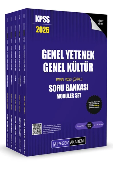 Pegem Akademi Yayıncılık 2026 KPSS Genel Yetenek Genel Kültür Tamamı Çözümlü Soru Bankası Seti - (5 Kitap) ürün görseli