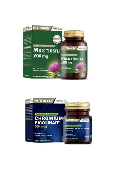Nutraxin Milk Thistle 60 Tablet + Krom Minerali Içeren Gıda Takviyesi 90 Tablet ürün görseli