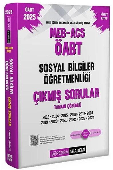 Pegem Akademi Yayıncılık Pegem 2025 ÖABT MEB-AGS Sosyal Bilgiler Öğretmenliği Çıkmış Sorular Çözümlü Pegem Akademi Yayınları ürün görseli