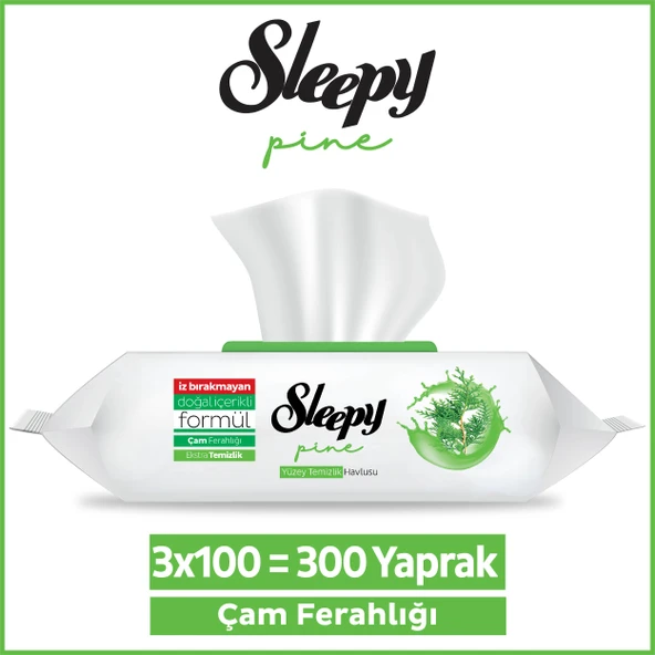 Sleepy Pine Yüzey Temizlik Havlusu&Mendili Çam Ferahlığı 3x100 (300 Yaprak) ürün görseli