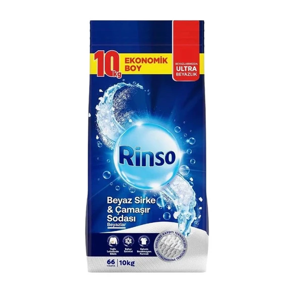 Rinso Beyaz Sirke Ve Çamaşır Sodası Beyazlar İçin Toz Deterjan 10 Kg ürün görseli