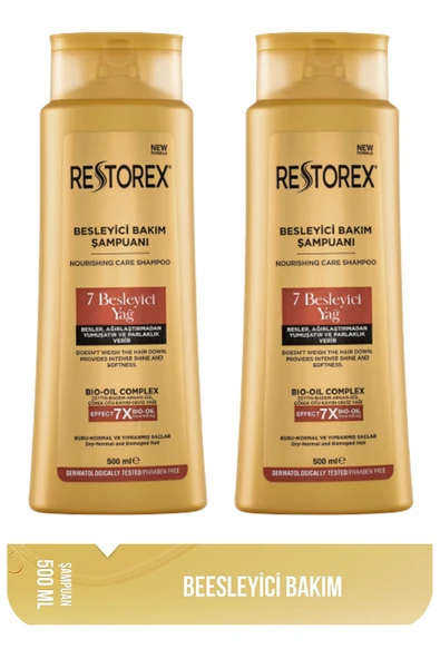 Restorex Bakım Şampuanı 7 Besleyici Yağ 500 Ml 2 Adet ürün görseli 1