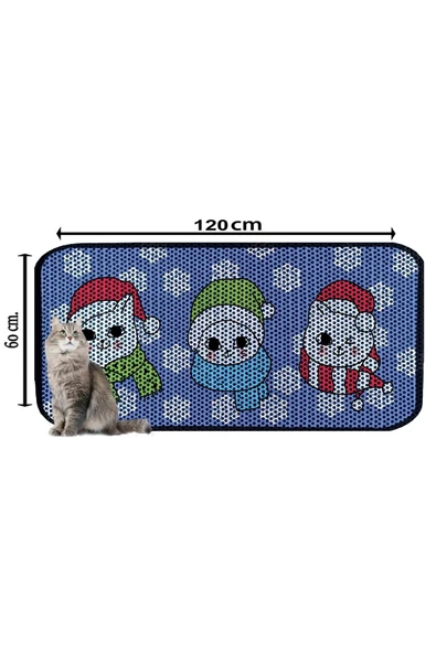 PeraMila BÜYÜK BOY ELEKLİ TUVALET ÖNÜ DESENLİ KEDİ KUMU PASPASI 60 x 120 cm - Resim 2