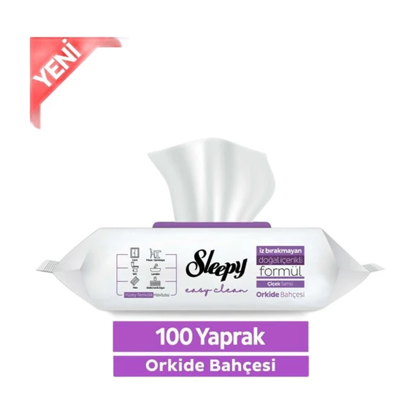 Sleepy Yüzey Temizlik Havlusu Orkide Bahçesi 100'lü ürün görseli 1