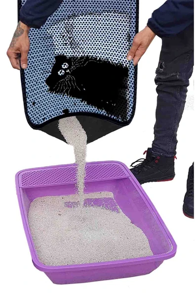 PeraMila BÜYÜK BOY ELEKLİ TUVALET ÖNÜ DESENLİ KEDİ KUMU PASPASI 60 x 120 cm - Resim 3