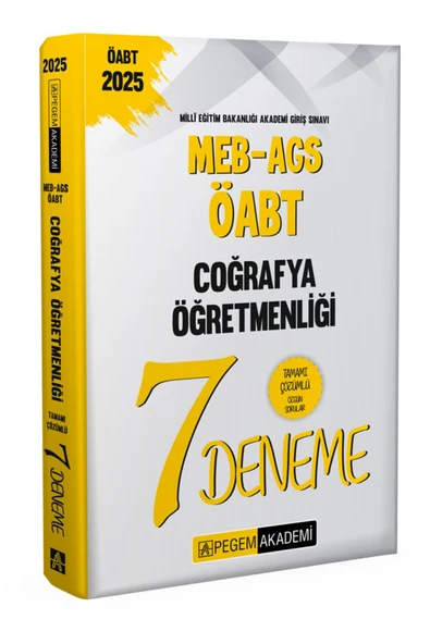 Pegem Akademi Yayıncılık 2025 MEB-AGS-ÖABT Coğrafya Öğretmenliği Tamamı Çözümlü 7 Deneme ürün görseli