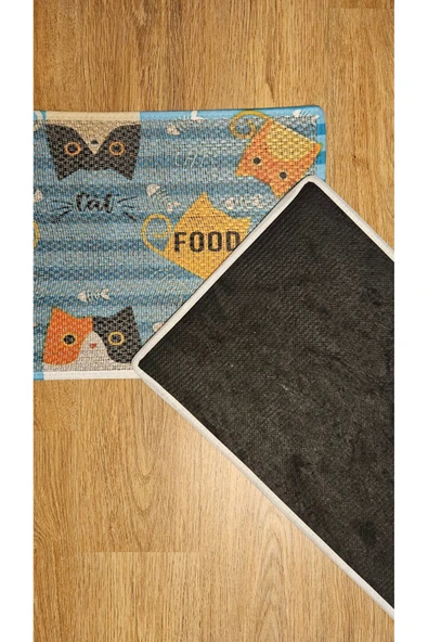 PeraMila KEDİ KÖPEK MAMA VE SU KABI ALTI PASPASI + TIRMALAMA - Resim 3