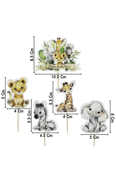 Big Party Kürdan Baby Animal Temalı 5 Li - Resim 3