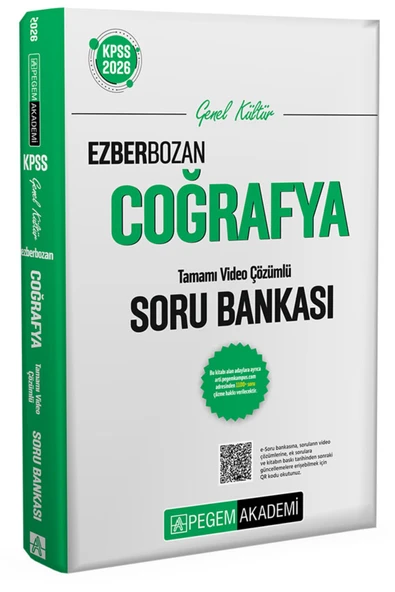 Pegem Akademi Yayıncılık 2026 KPSS Genel Yetenek Genel Kültür Ezberbozan Coğrafya Tamamı Video Çözümlü Soru Bankası ürün görseli