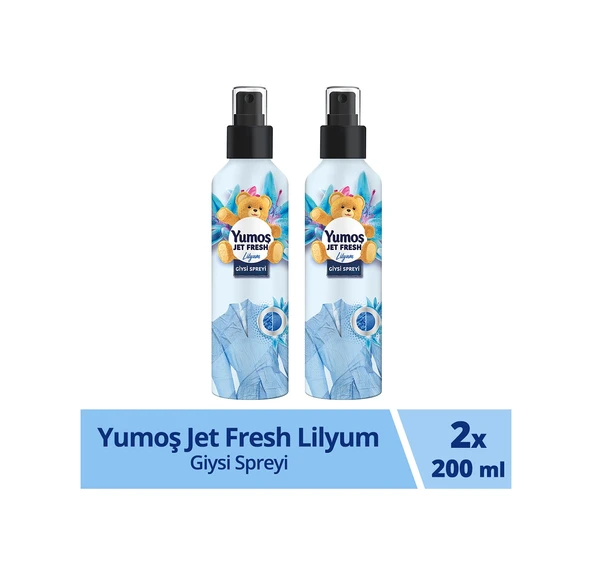Yumoş Jet Fresh Giysi Spreyi Lilyum 2 x 200 ML ürün görseli 1