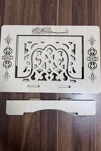 PeraMila Üç Kademeli Ahşap Rahle Kuran-ı Kerim & Kitap Okuma Standı Tablet Laptop Tutucu Nota Standı - Resim 3