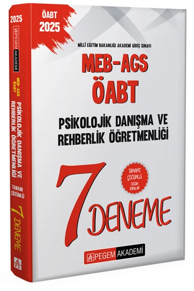 Pegem Akademi Yayıncılık 2025 MEB-AGS-ÖABT Psikolojik Danışma Ve Rehberlik Öğretmenliği Tamamı Çözümlü 7 Deneme ürün görseli